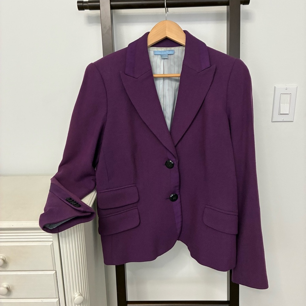 Vintage Baia wool blend Purple Women's Blazer. Size 10. Gorgeous piece!